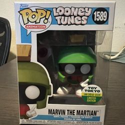 IN HAND CONVENTION STICKER Marvin Martian Flag Funko Pop #1589 Looney Tunes SDCC