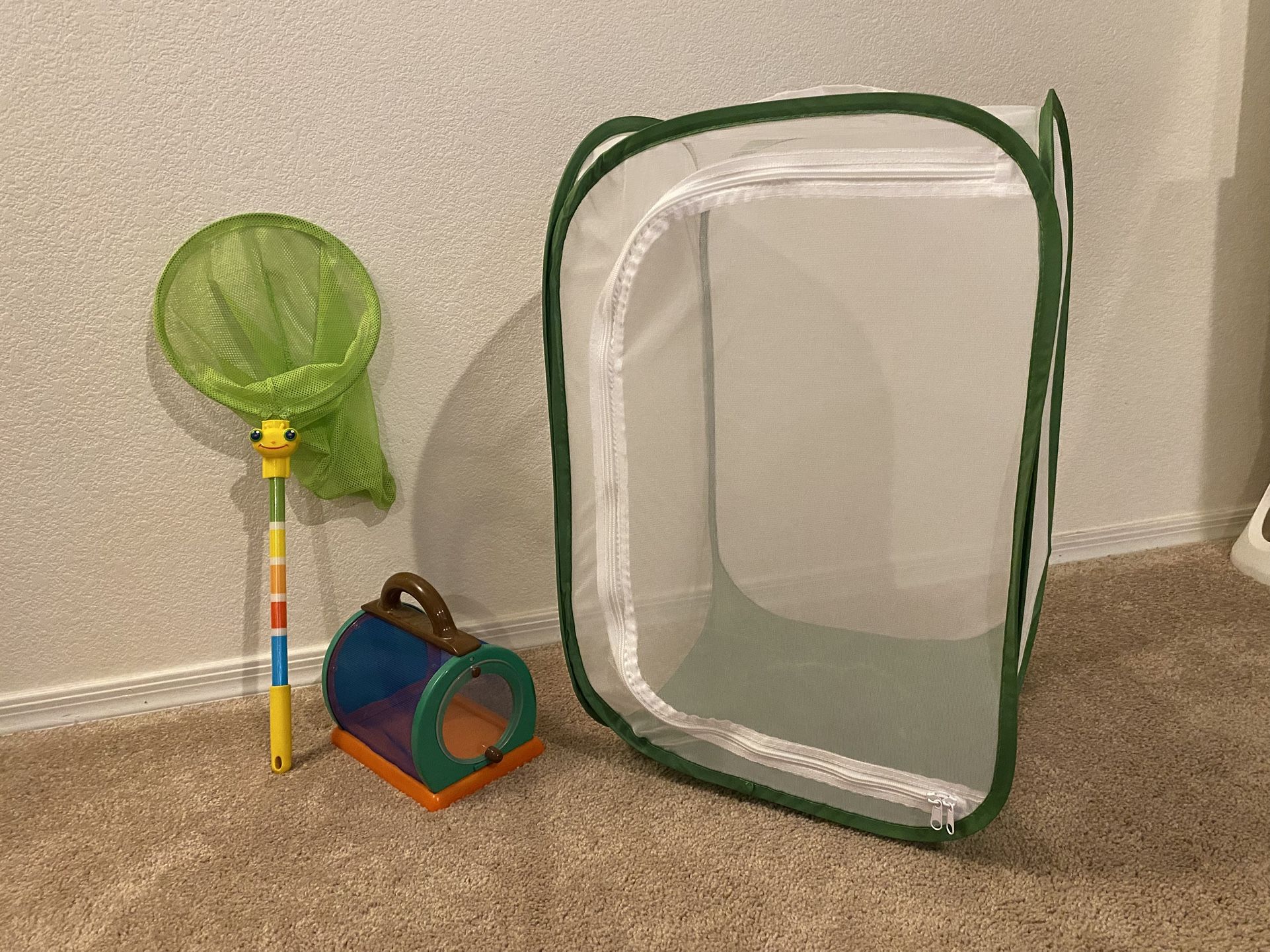 Butterfly net and cage plus mesh habitat