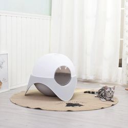 SpaceShip PVC Enclosed Cat Litter Box
