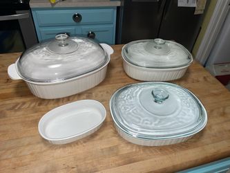 Set of 4 vintage Corningware French classic baking dishes