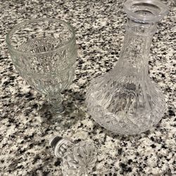 Decanter with Stopper & Goblet Set