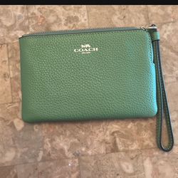 Soft Green Mini Coach Wallet