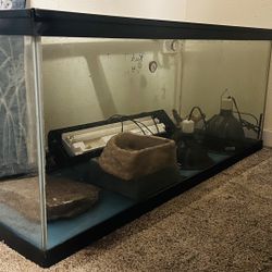 Reptile Tank 49in X 21in X 18in and Accessories 