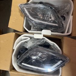 For 2018– 2022 Freightliner Cascadia Full LED 3D Light Bar Front Fog Lamps Black Pair