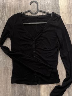 Black button-up top