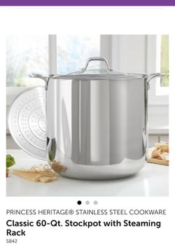 60 qt Princess House Stockpot with Steaming Rack Brand new