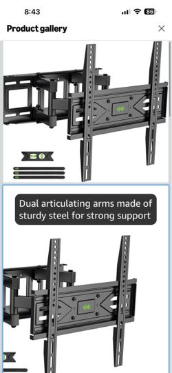 USX MOUNT Full Motion TV Wall Mount for Most 32-70 inch TVs up to 99 lbs, Wall Mount Bracket with Dual Articulating Arms, Swivel, Tilt, Max VESA 400x4