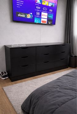 Black 9 drawer dresser