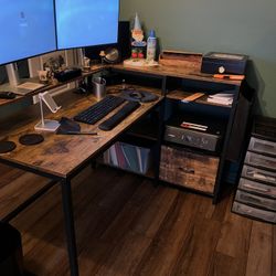 Multi Color Brown And Black Desk