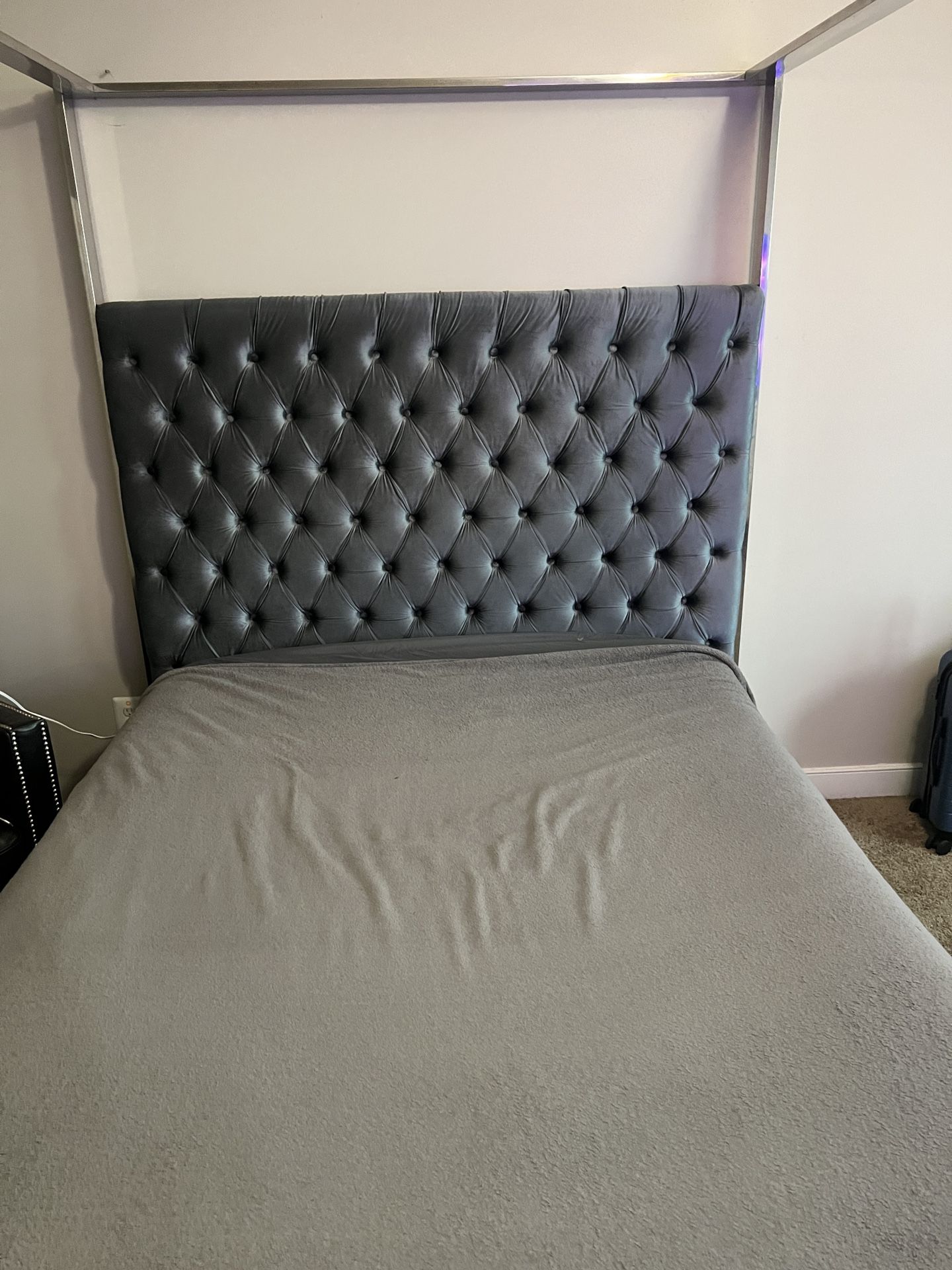 Queen contemporary canopy bed