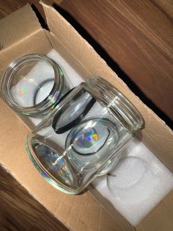 New Glass 3 jars with Lids – Great for Candles, Storage & Crafts