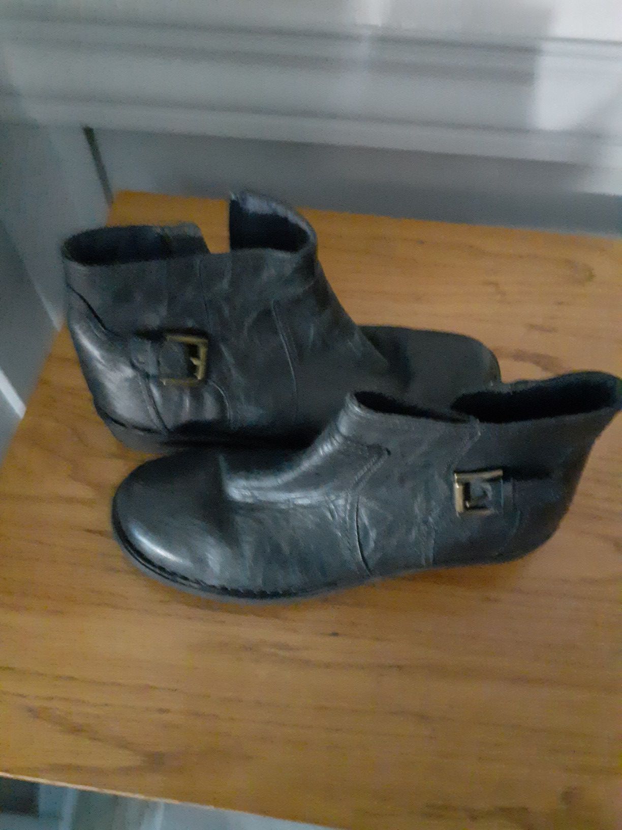 Clark's NAVY Leather Ankle Boots SIZE 8-1/2 Medium