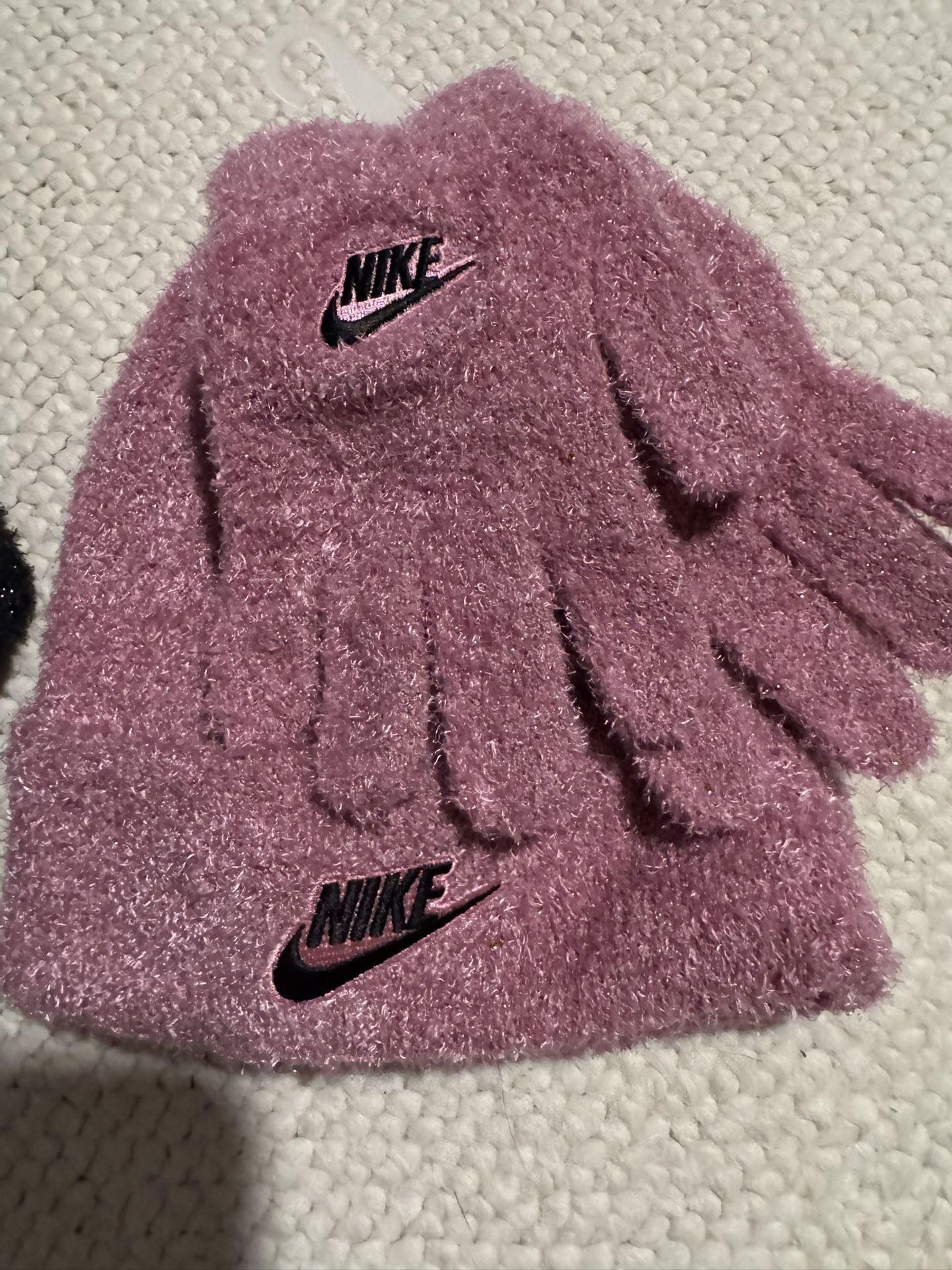 Baby Girl Pink Sparkly Nike Hat And Glove Set 