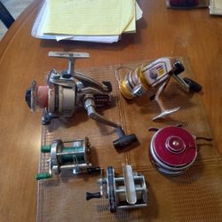 Five Vintage And Good Quality Spinning Reels