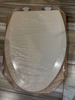 Bemis 1500EC 068 Toilet Seat with Easy Clean & Change Hinges, 1 Pack Elongated, Fawn Beige