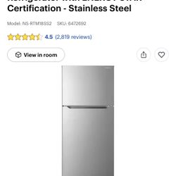 Insignia™ - 18 Cu. Ft. Top-Freezer Refrigerator with ENERGY STAR Certification - Stainless Steel 