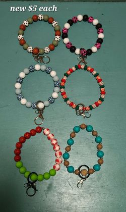 Beaded Keychain Wristlet Bracelets