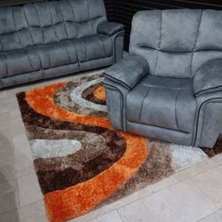 *Relocation Sale!!!*---Floor Model Barcelona Gray Fabric Reclining Sofa/Chair Sets---Only $899!!!---Delivery/Store Pickup Available👌