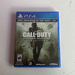 Call of duty, modern warfare remastered for PlayStation 4
