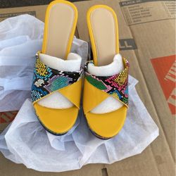 New In box Multicolored Wedge Heels