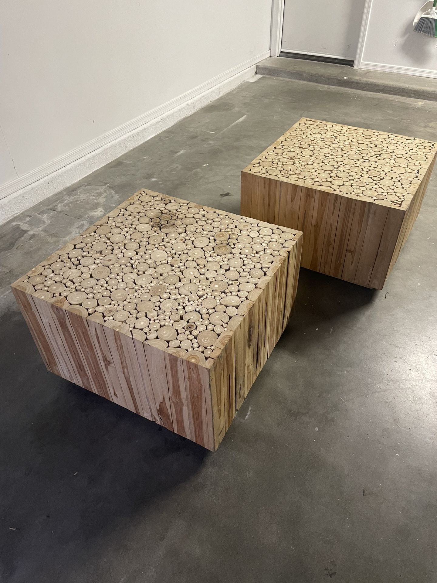 Real Wood Block Tables