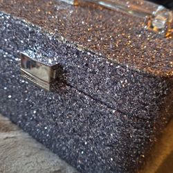 Victoria's Secret glitter cosmetic train case.