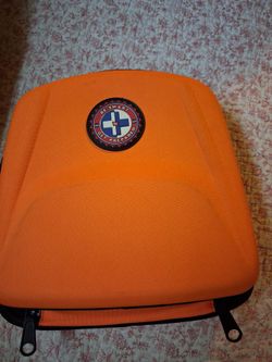 Orange zipper case 9" wide