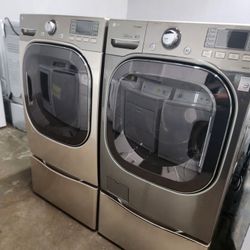 💯🎈LG SET STEAM WASHER AND ELECTRIC DRYER STAINLESS STEEL 💯 