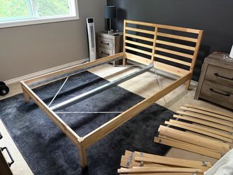 IKEA full size bed frame + slatted bed base
