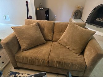 Brown loveseat