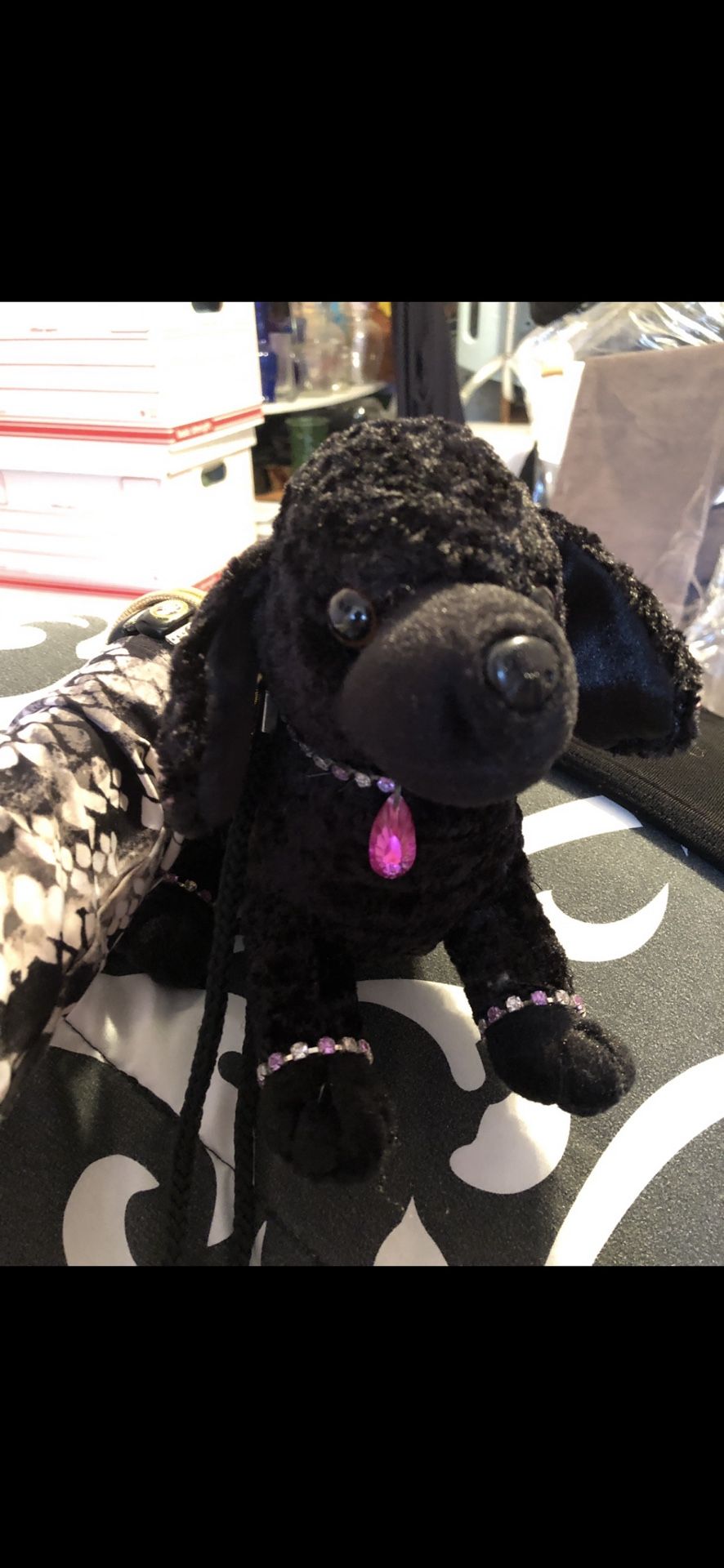 BLACK POODLE PURSE