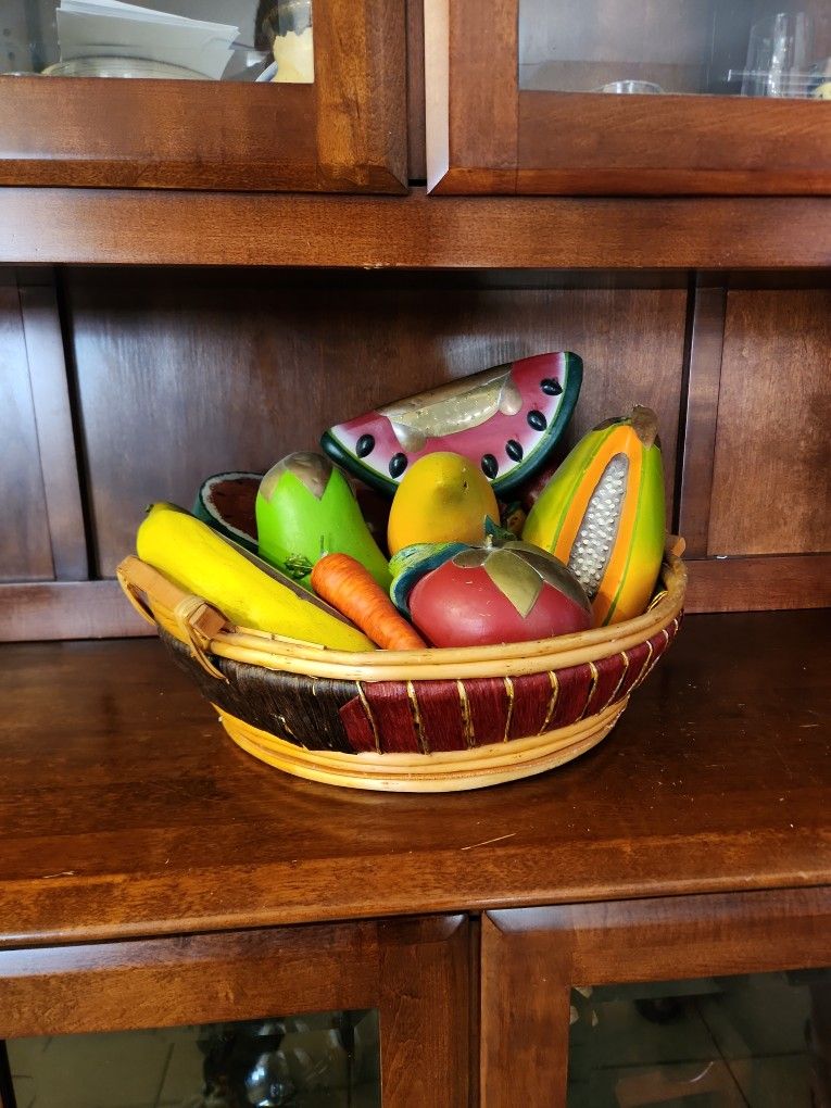Ceramic Fruit Basket Decor.