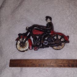 1930s Cast Iron Champion Policeman And Motorcycle 