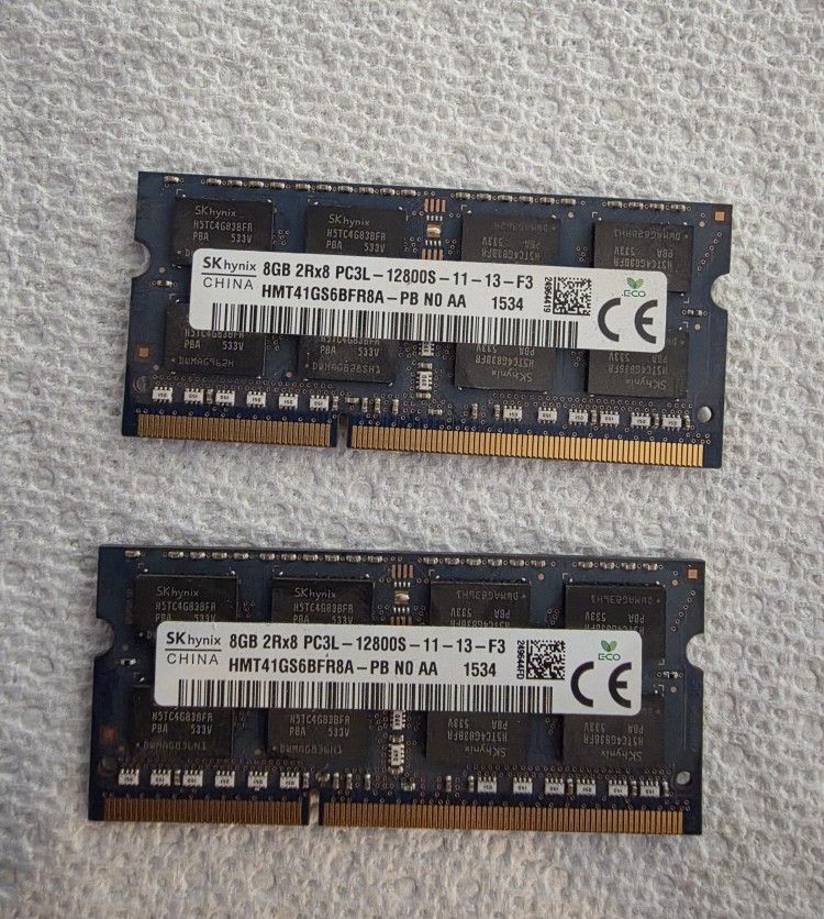 2 , 8GB Laptop Ram , ( 16 GB )