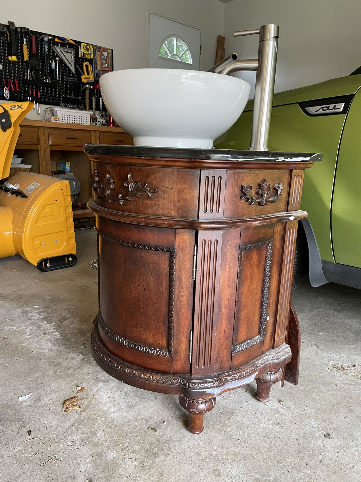 Bathroom Vanity, Vessel Sink And Faucet
