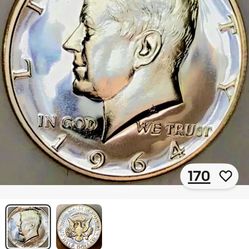 Kennedy half dollar 1964 mint condition proof coin for