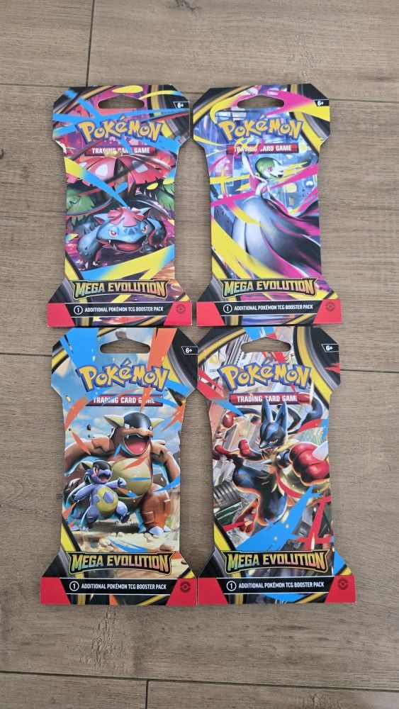For Sale:
Brand New in Box Pokemon Trading Card Game Mega Evolution Sleeved Booster Pack