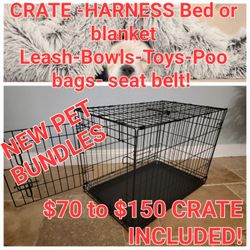 Brand New Pet Bundles 30x19x21 Dog Crate 2 Doors & Tray $50/Folding Wire  Pre Assembled Dog Cage Bundle Pick Your Colors & Toys Pet Supply New Jauala  for Sale in Rancho Cucamonga