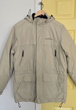 Eddie Bauer Insulated Jacket, Khaki/Navy, Men's Small