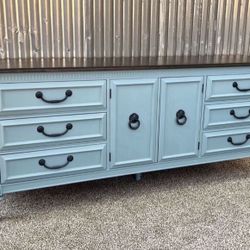 Professionally Refinished Solid Wood Vintage Dresser / Credenza / Sideboard / TV Stand – High-End Finish