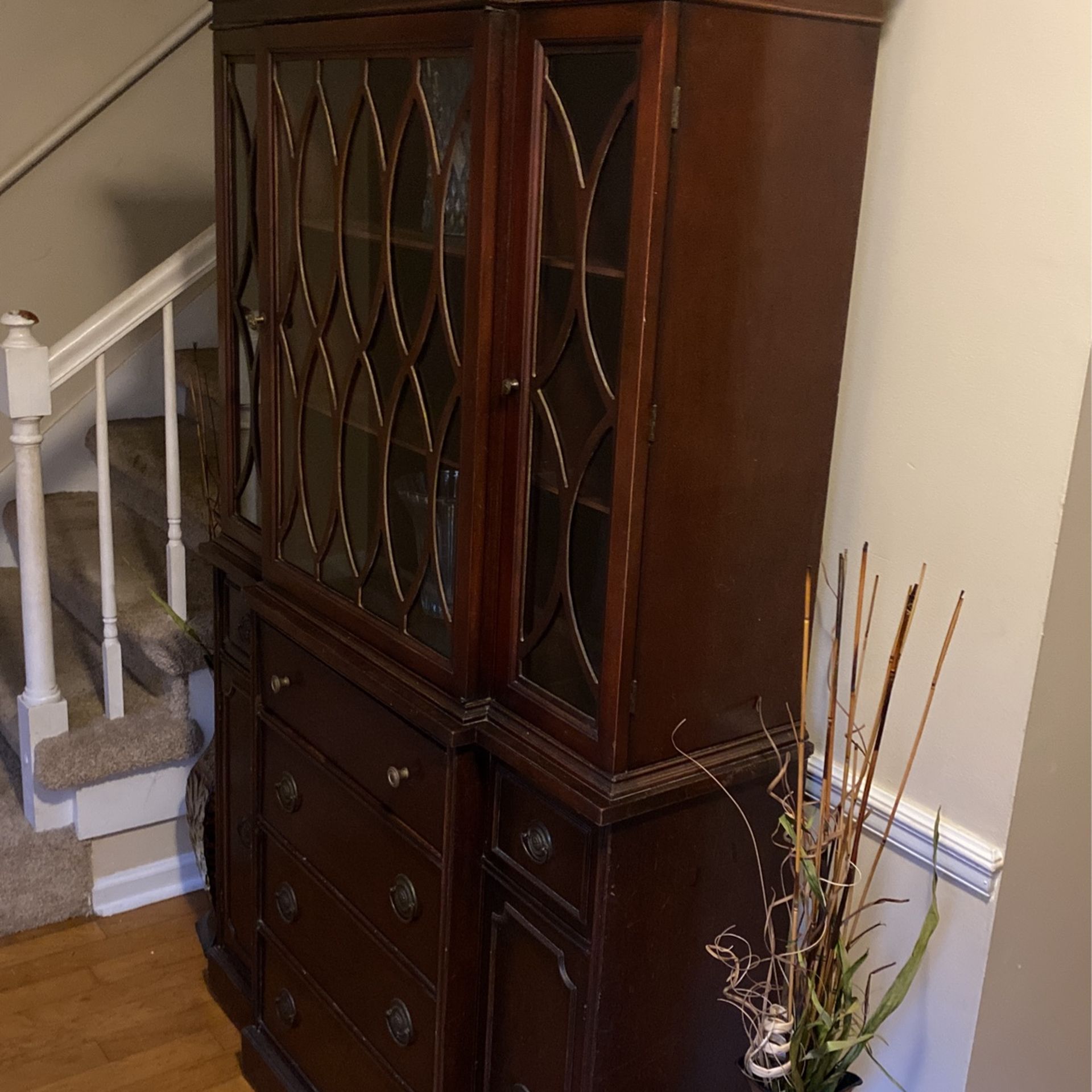 Antique Vintage Mahogany Secretary Cabinet And Storage