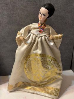 Vintage Korean Traditional Hanbok Souvenir Doll