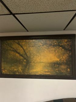 Large Framed Painting “Placid Setting” by Edward Runci