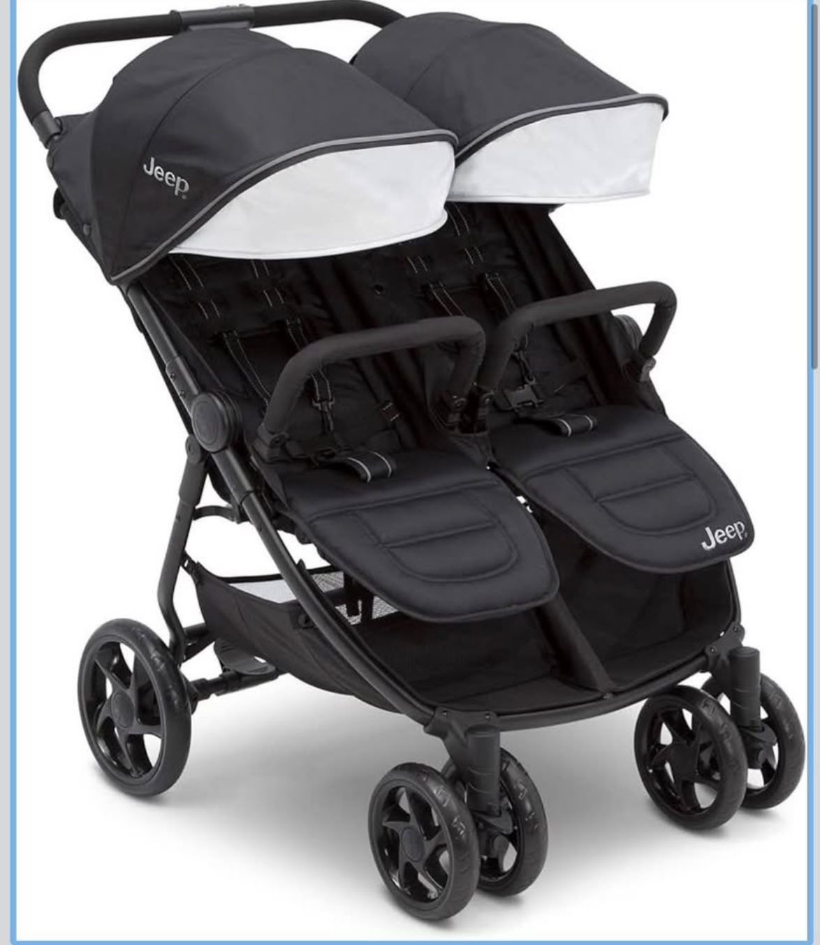 Jeep Destination Ultralight Side x Side Double Stroller, Midnight