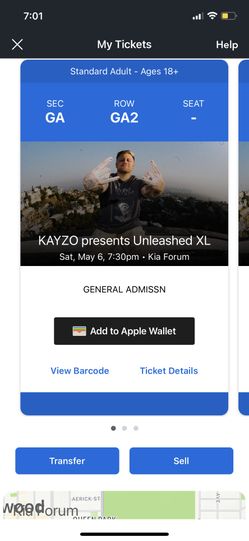 KAYZO FLOOR TICKETS WITH PARKIN PASS