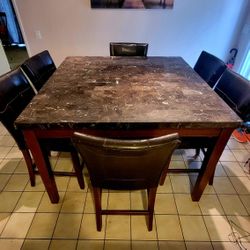Marble Dining Table, 6 chairs