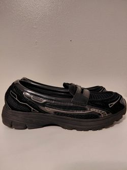 NEW SKECHERS STAMINA SPORT SLIP INS BLACK CASUAL LOAFERS SIZE 10