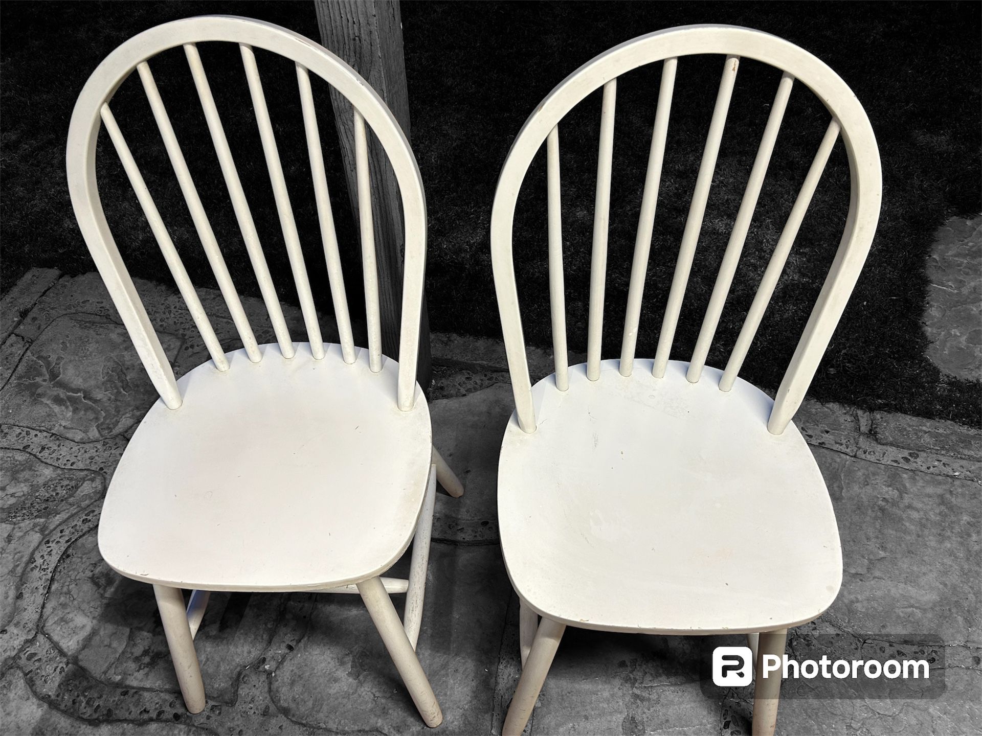 Farmhouse White Vintage Wood Dining Side Chairs  