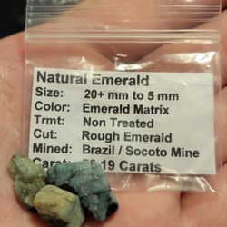 3pcs. Rough Emerald Natural Gemstones Socoto Mines Untreated Crystal 