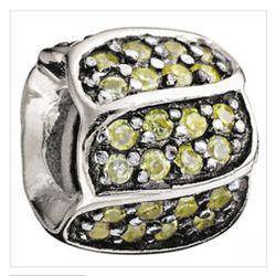 NEW Authentic Chamilia Charm.   Jeweled Petals- Golden CZ Bead.  # CHAM 2025-0590.  Sterling Silver Charm.  Bundle to save on shipping costs!  Please 